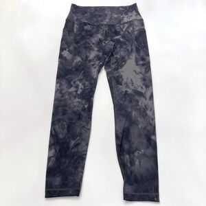 Heynuts Black/Gray Tie Dye High Waist Ankle Active Tight Legging Womens S/M 25"
